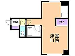 パラシオンN29 ワンルームの間取図画像