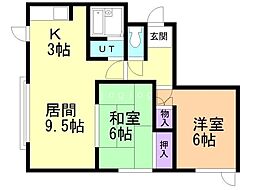 マデレイドサノ 2LDKの間取図画像