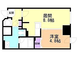 ルラシオン札幌駅前 1LDKの間取図画像
