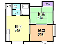 リバティ新川 2LDKの間取図画像