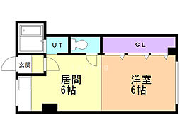大石ビル 1DKの間取図画像
