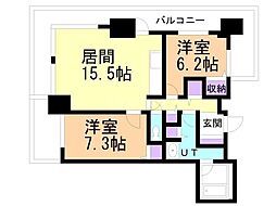 D'グラフォート札幌ステーションタワー 2LDKの間取図画像