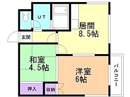 ソシアルコートN.25 2LDKの間取図画像