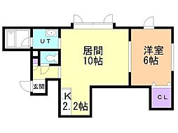 カーサトリーム2 1LDKの間取図画像