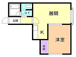ドミール22 1LDKの間取図画像