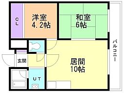 ノースシティー17 2LDKの間取図画像