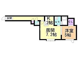 リュクス・N35 1LDKの間取図画像