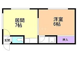 ハイツ38 1LDKの間取図画像