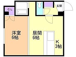 リベラルイン819 1LDKの間取図画像