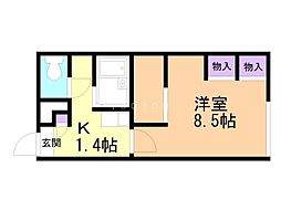 レオパレスドリームイン30 1Kの間取図画像