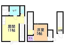ピュアN41B 1LDKの間取図画像