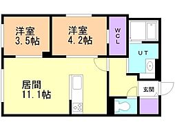 ラグランジュ元町 2LDKの間取図画像