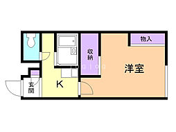 レオパレス篠路7条壱番館 1Kの間取図画像