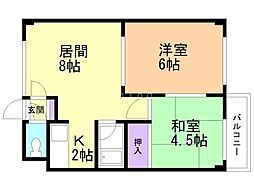 パーク・ハイツ88 2LDKの間取図画像