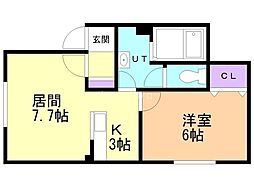 アドバンテージ.N23 1LDKの間取図画像