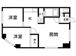ポラリスビル 2LDKの間取図画像