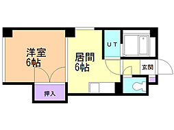 メゾン光星 1DKの間取図画像