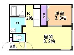 メイリオーラ 1LDKの間取図画像