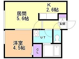 エルフ11 1LDKの間取図画像