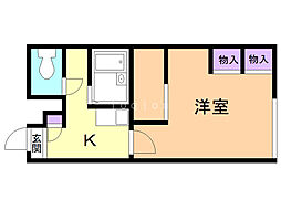 レオパレスノースシティ3 1Kの間取図画像