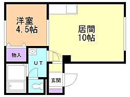 ウィンディア苗穂 1LDKの間取図画像