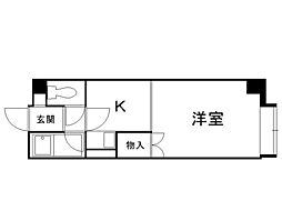 ハイムはせ川 1Kの間取図画像