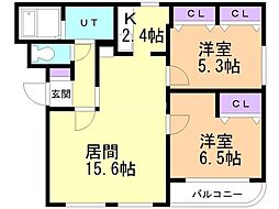 ベストライフ21 2LDKの間取図画像