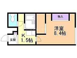 レオパレスプレミール 1Kの間取図画像