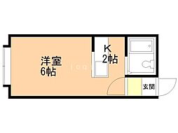 セブンススクウェア 1Kの間取図画像