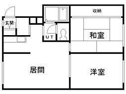 ファミールベルサE 2LDKの間取図画像