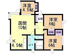 コーポN393 3LDKの間取図画像