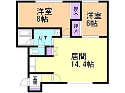 パームコート37 2LDKの間取図画像
