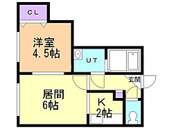 エステート品川 1DKの間取図画像