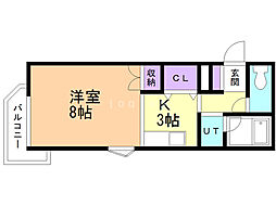 INOVE札幌北15条 1Kの間取図画像