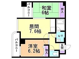 エスティ32 2DKの間取図画像