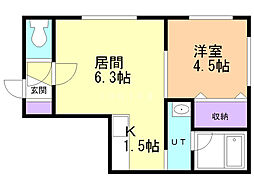 オリヴェイラ 1LDKの間取図画像