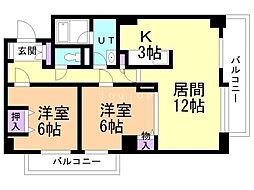 パークビュー46 2LDKの間取図画像