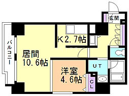アルテシア 1LDKの間取図画像