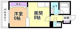 フローレンス美香保 1LDKの間取図画像