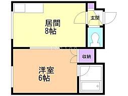 ファインド元町 1LDKの間取図画像