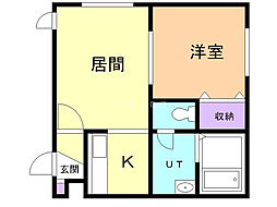 ハイアットプラザ元町 1LDKの間取図画像