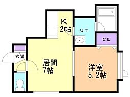 イースト・サンシャイン25 1LDKの間取図画像