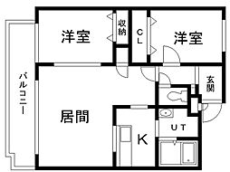 パークハイツG 2LDKの間取図画像
