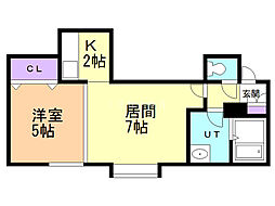 リヴェール17 1LDKの間取図画像