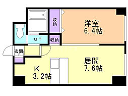 藤井ビル北11条 1LDKの間取図画像