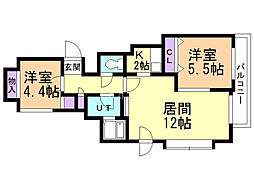 メトロマリオン 2LDKの間取図画像
