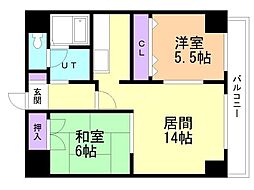 クレールゆりがはら 2LDKの間取図画像