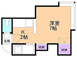 マリオンコート元町2 1Kの間取図画像