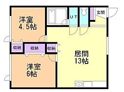 SSコーポ 2LDKの間取図画像