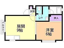 ジェーハイツ札幌東 1DKの間取図画像